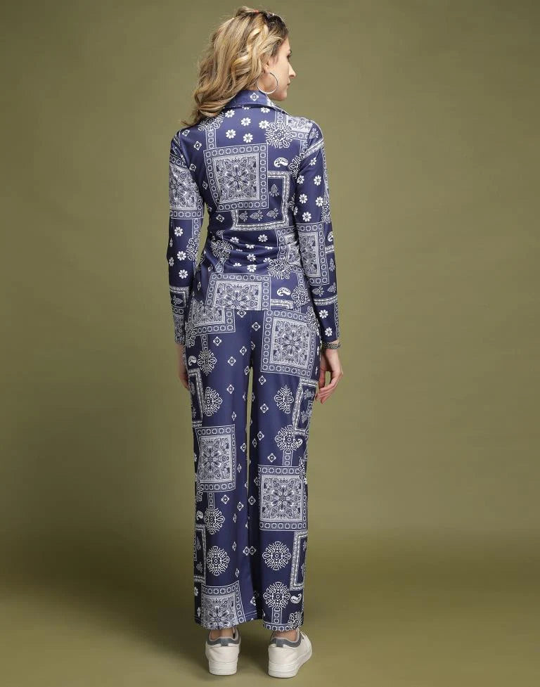 Stylish Blue Printed Co-Ord Set