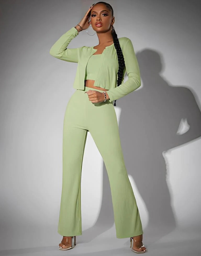 Green Co-Ord Set With Jacket