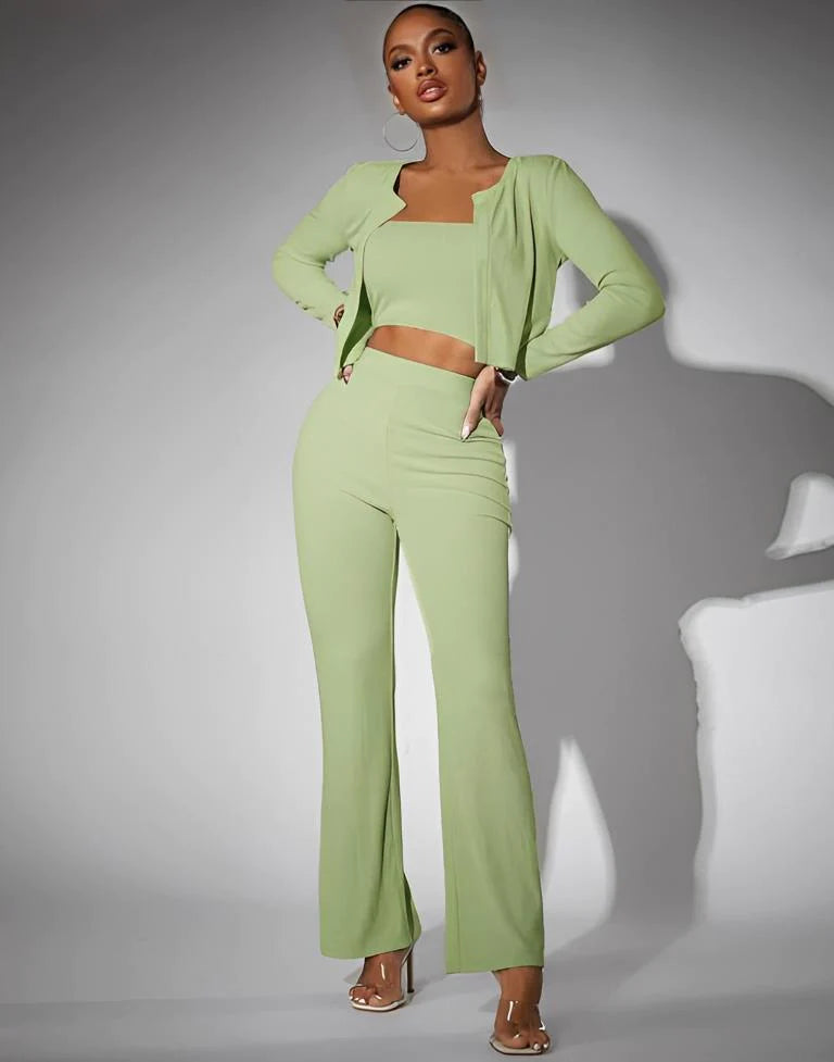 Green Co-Ord Set With Jacket