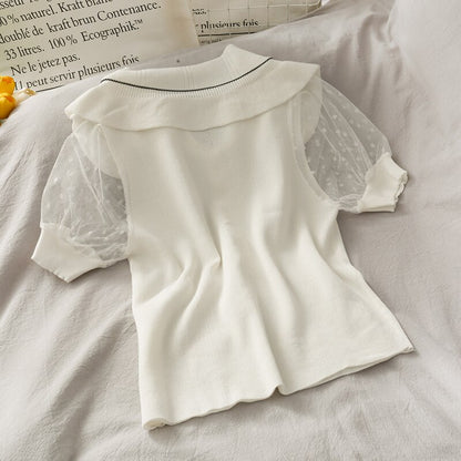 Ruffles Peter Pan Collar T-shirts