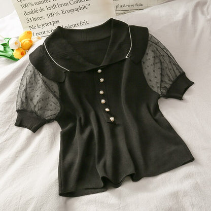 Ruffles Peter Pan Collar T-shirts