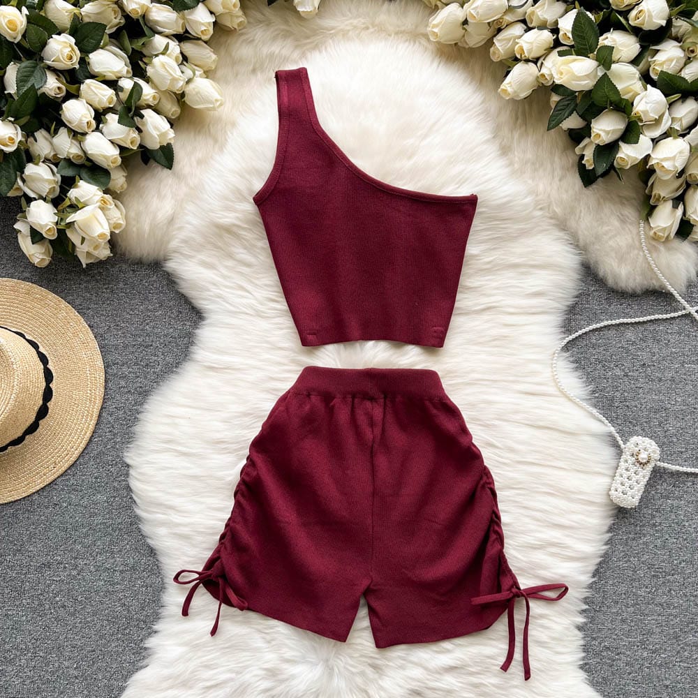 Waist Drawstring Two Piece Set