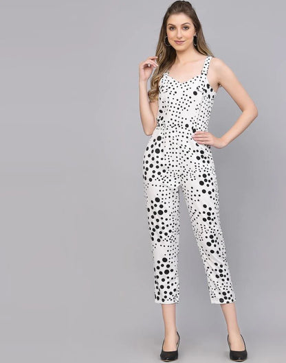 White & Black Polka Dot Jumpsuit