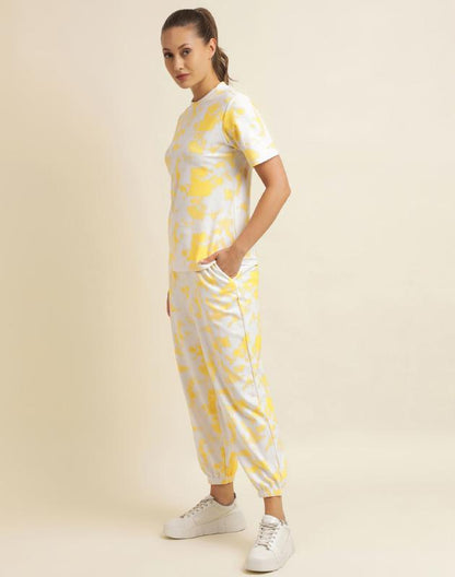 White & Yellow Printed Co-Ords Set