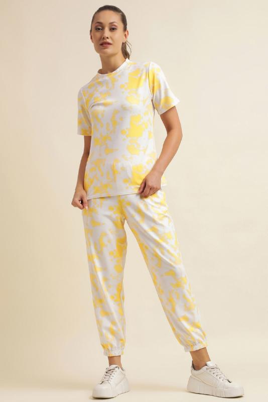 White & Yellow Printed Co-Ords Set