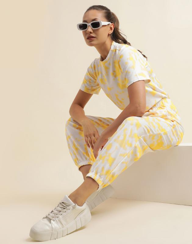 White & Yellow Printed Co-Ords Set