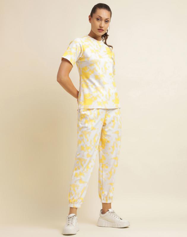 White & Yellow Printed Co-Ords Set