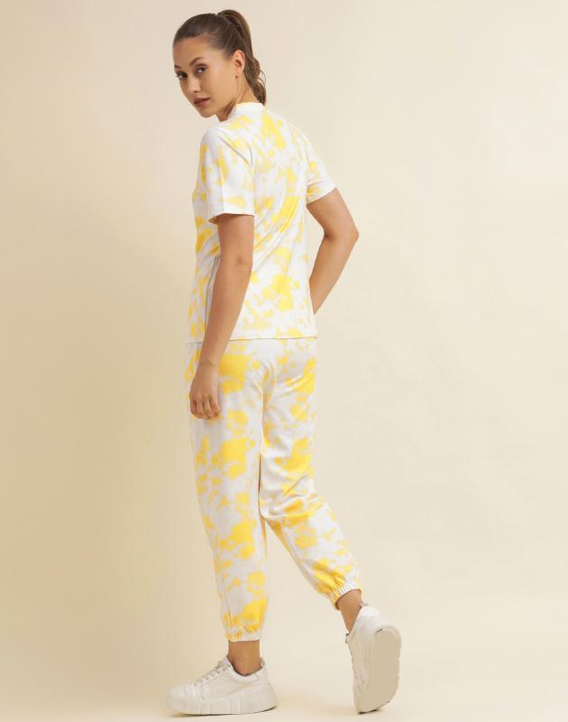 White & Yellow Printed Co-Ords Set