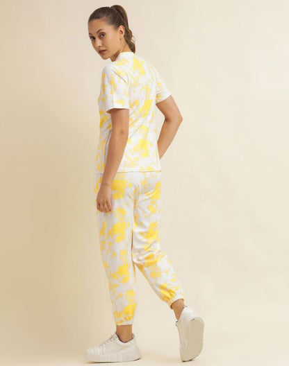 White & Yellow Printed Co-Ords Set