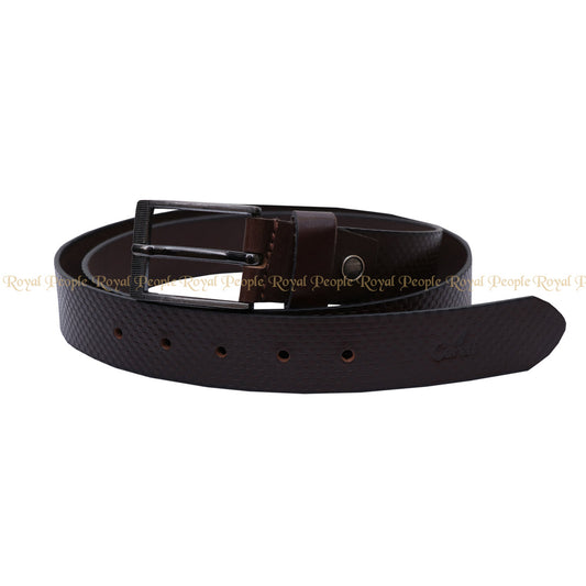 Designer Textured Leather Belt for Men