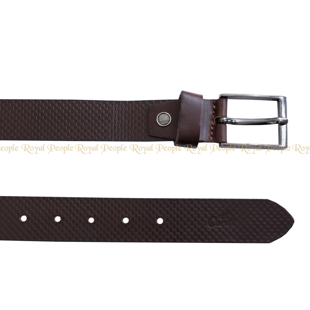 Designer Textured Leather Belt for Men