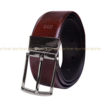 Textured Reversible Pin Buckle Belt