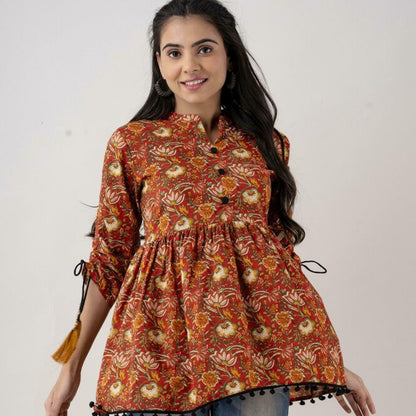 Women's Cotton Floral Printed Kurti